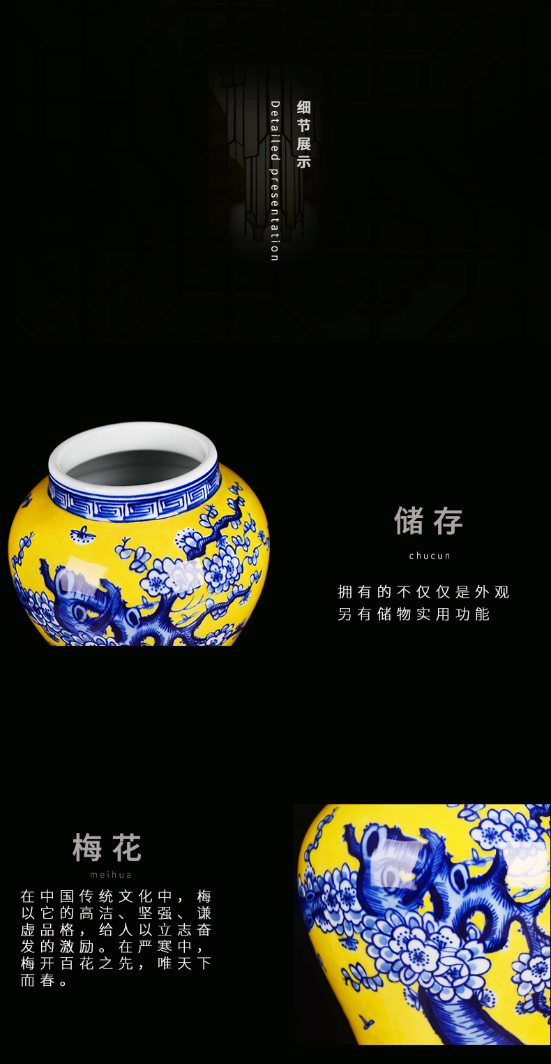 Jingdezhen ceramic vases, furnishing articles, general tank storage jar jar restoring ancient ways is blue and white porcelain antique hand - made of hand