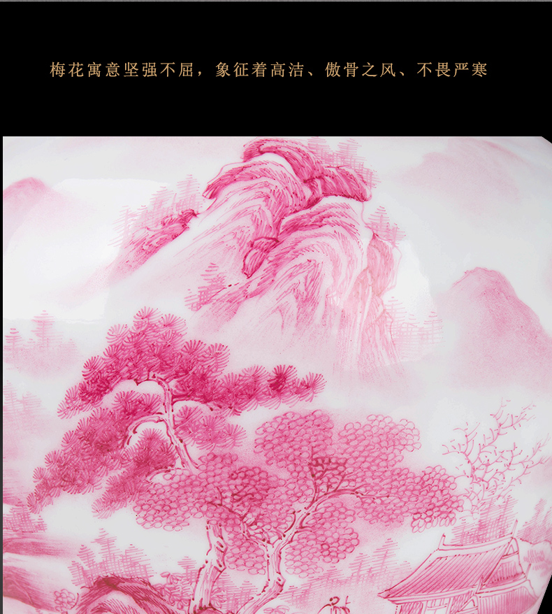 Jingdezhen ceramic craft paint ruby red berries bottled act the role ofing is tasted furnishing articles large living room TV cabinet flower arrangement
