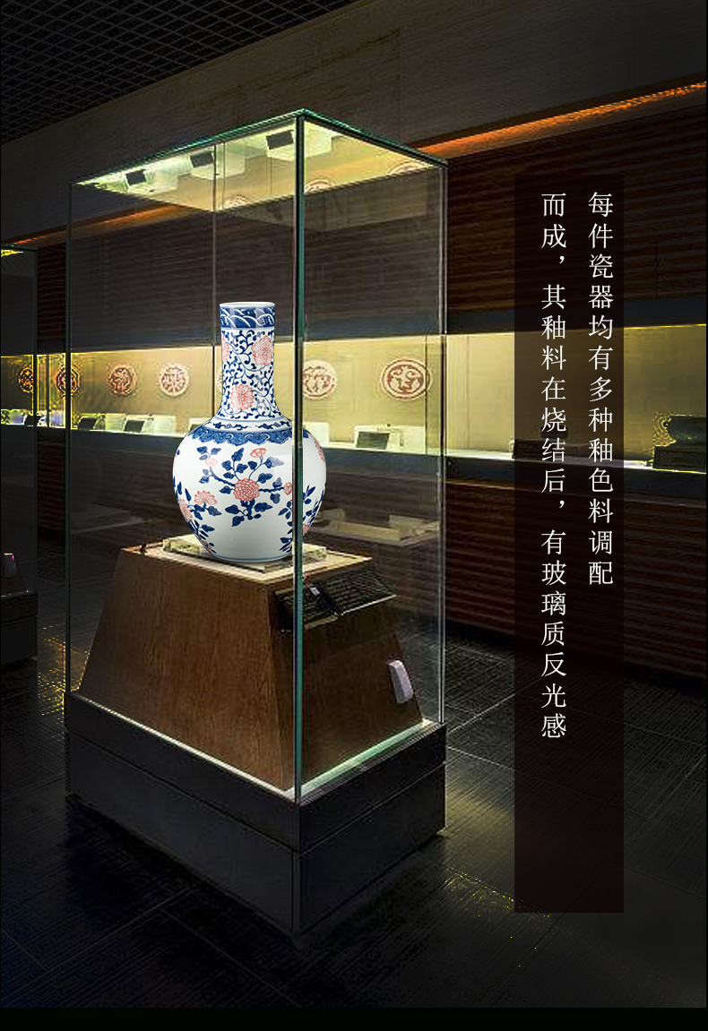 Jingdezhen blue and white ceramics celestial antique porcelain vase sitting room place, household decoration modern TV ark