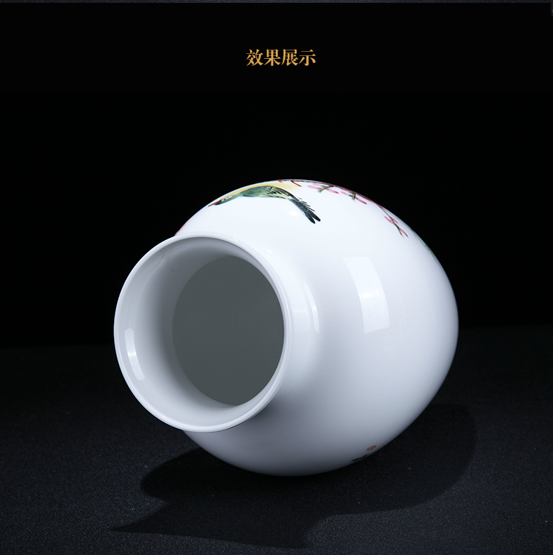 Jingdezhen ceramic new Chinese style beaming flower vase hand - made home sitting room porch decoration furnishing articles