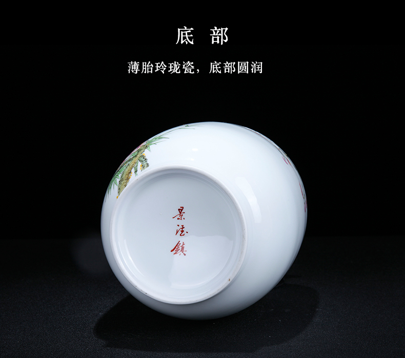 New Chinese style of jingdezhen ceramics pervious to light the name plum and the bamboo harbinger sitting room xuan porcelain vase household adornment furnishing articles