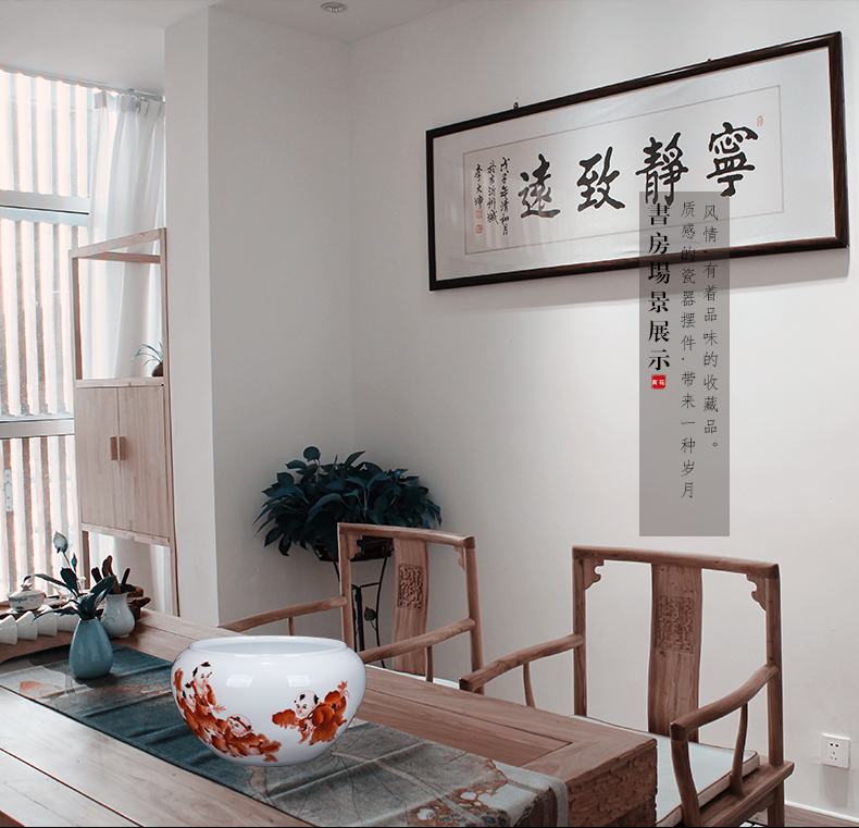 Jingdezhen ceramic I and contracted hand - made baby play figure sitting room rich ancient frame desk writing brush washer from household decorative furnishing articles