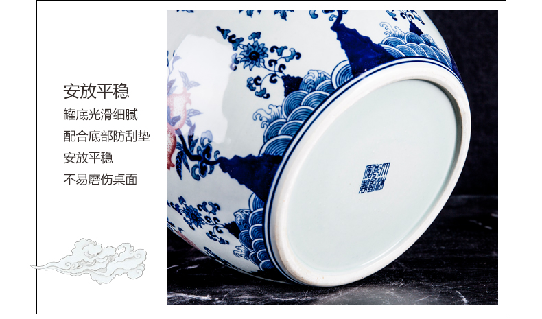 Jingdezhen ceramic youligong peach storage canister to place to live in the sitting room porch decoration