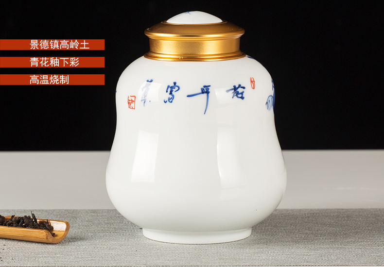Jingdezhen ceramic tea storage POTS decoration furnishing articles home tea POTS sealed as cans POTS medium