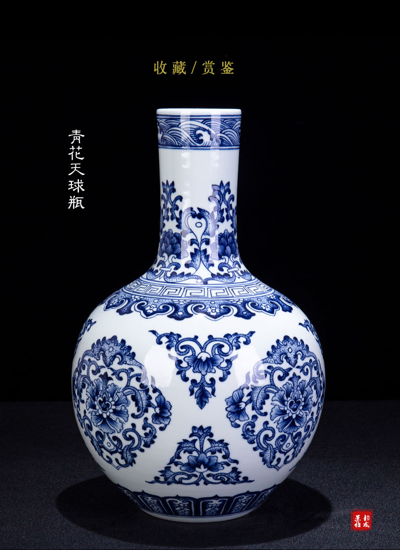 Antique hand - made of blue and white porcelain of jingdezhen ceramics bound branch lotus bottle furnishing articles household act the role ofing is tasted flower arranging, gifts