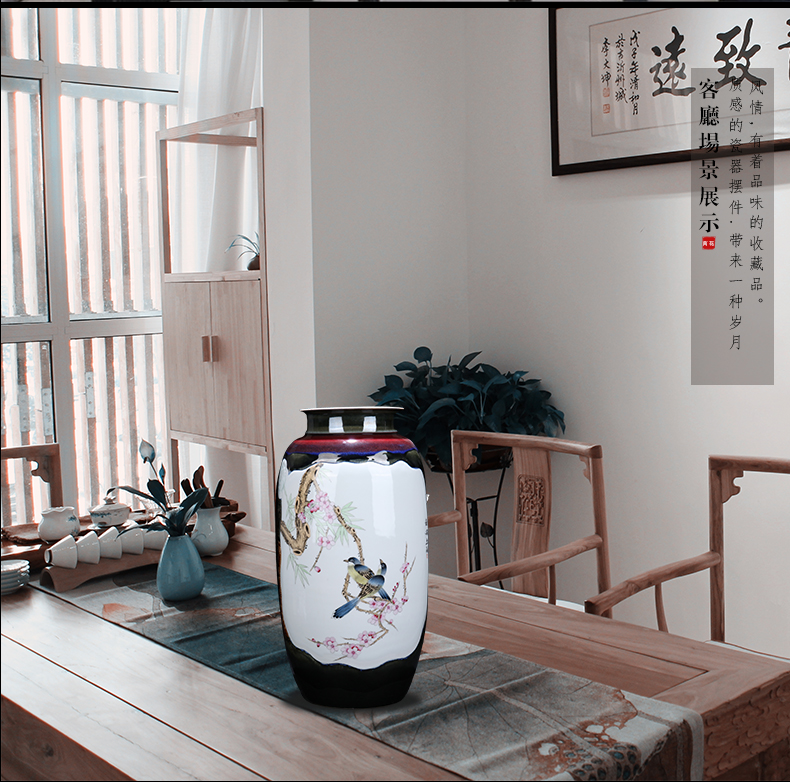 Jingdezhen ceramic new Chinese painting of flowers and place to live in the sitting room porch MeiKaiWuFu vase decoration flower arrangement