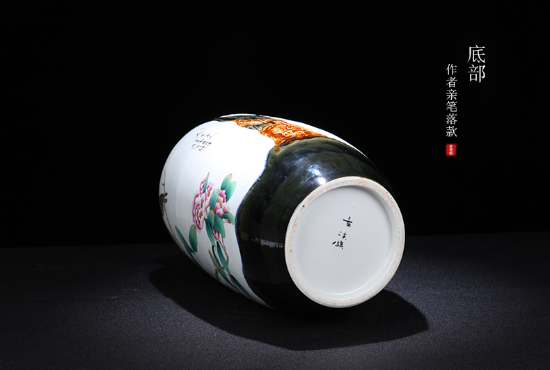 Jingdezhen ceramic new Chinese painting of flowers and place to live in the sitting room porch MeiKaiWuFu vase decoration flower arrangement