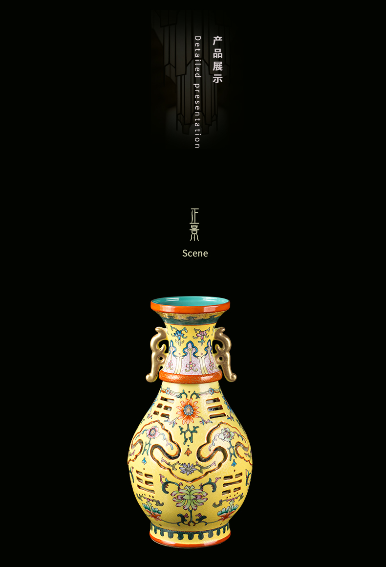 Jingdezhen ceramic antique vase decoration place to live in the sitting room porch porcelain enamel handicraft decoration