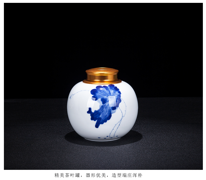 Jingdezhen ceramic save new Chinese blue and white porcelain tea tea caddy fixings home sitting room snacks general storage tank