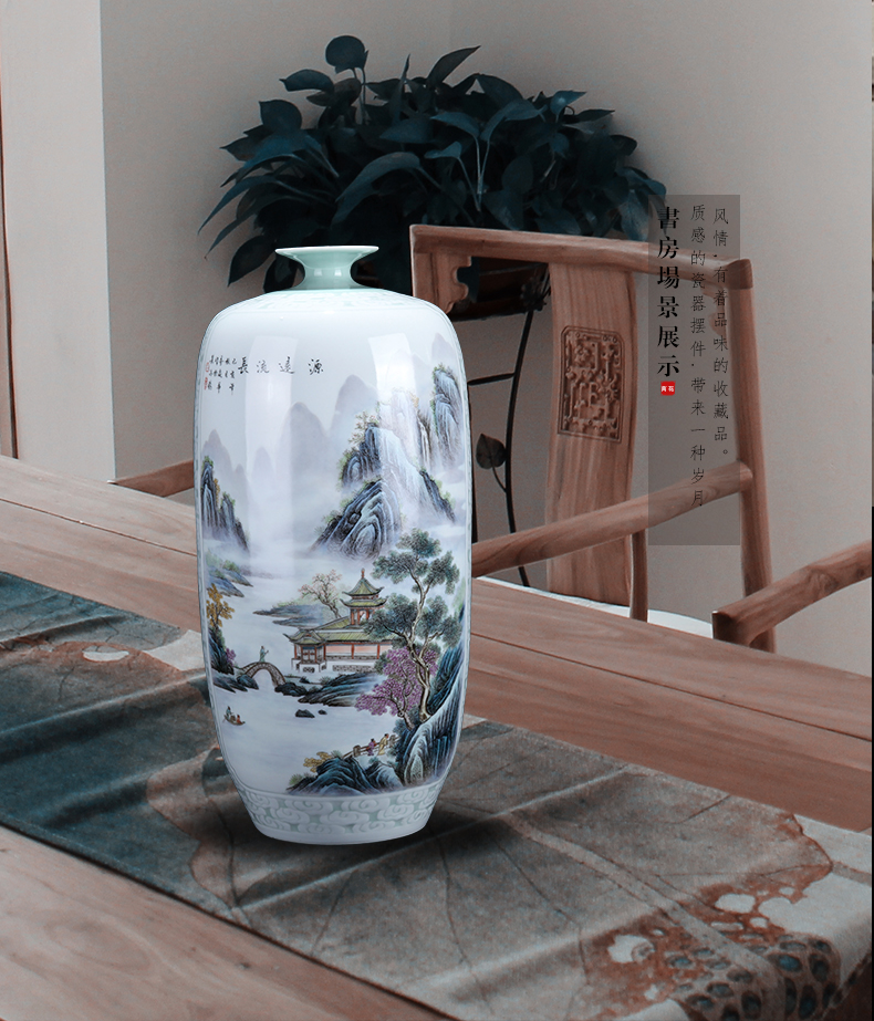 Jingdezhen porcelain has a long history in the Chinese hand - made vases, home sitting room rich ancient frame porcelain handicraft furnishing articles