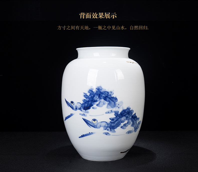 Jingdezhen ceramic new Chinese style harmony flower arranging vase decoration furnishing articles home sitting room process porcelain