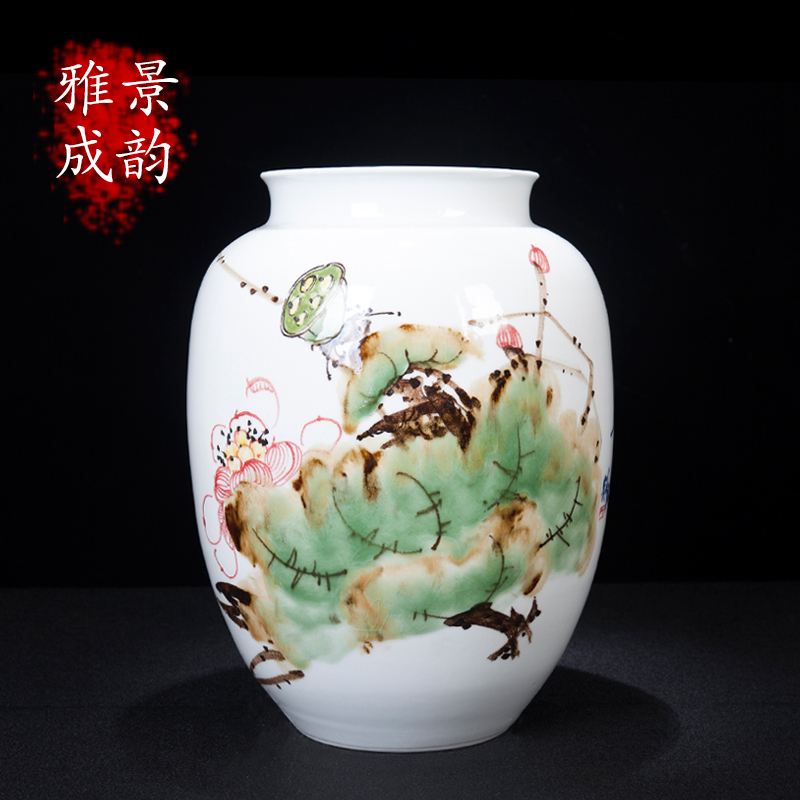 Jingdezhen ceramic new Chinese style harmony flower arranging vase decoration furnishing articles home sitting room process porcelain