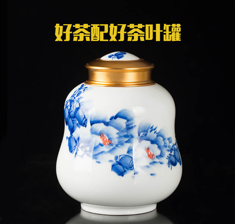 Jingdezhen ceramic tea storage POTS decoration furnishing articles home tea POTS sealed as cans POTS medium