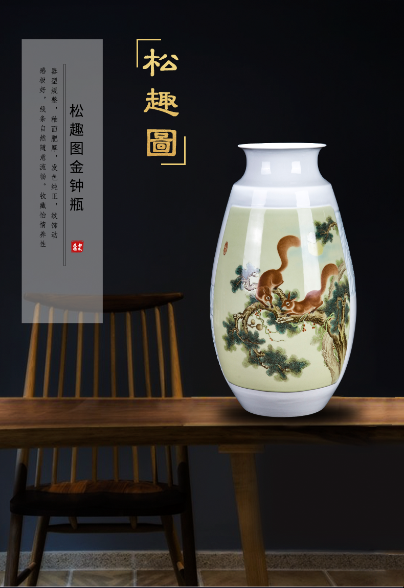 Jingdezhen ceramic new Chinese hand - made loose on vase furnishing articles home rich ancient frame porcelain sitting room adornment