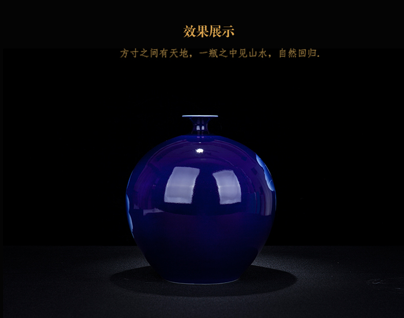 Jingdezhen ceramic new Chinese blue and white porcelain lotus place to live in the sitting room porch decoration porcelain vase decoration