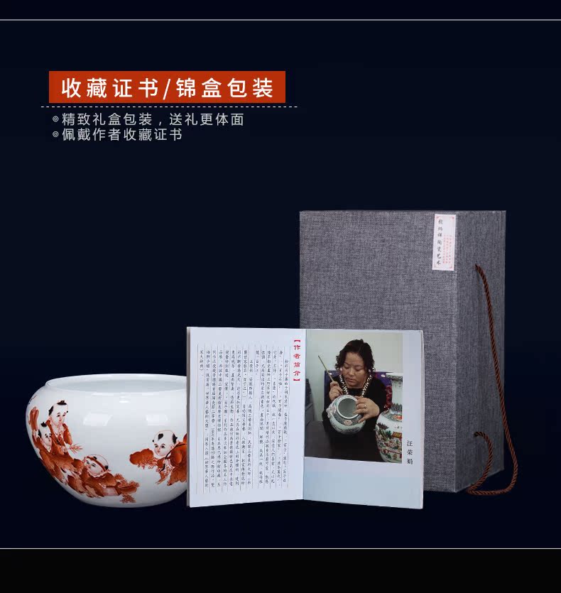 Jingdezhen ceramic I and contracted hand - made baby play figure sitting room rich ancient frame desk writing brush washer from household decorative furnishing articles