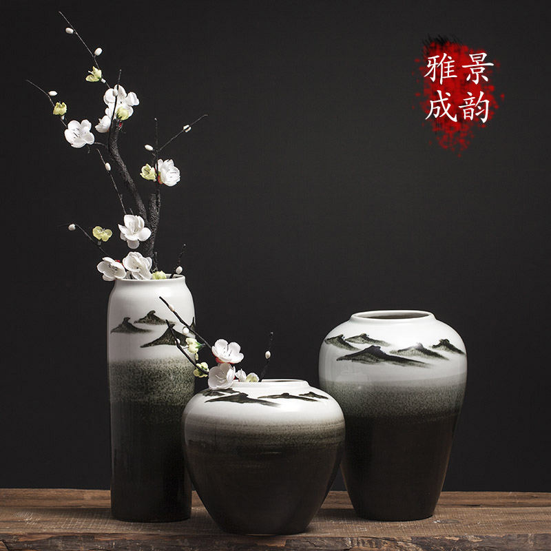 Jingdezhen ceramic home sitting room porch place flower vase Chinese arts and crafts porcelain table ornament