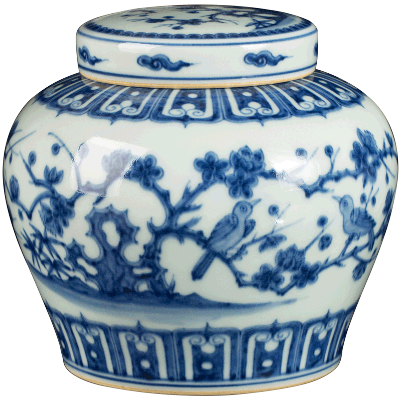 Jingdezhen ceramic antique maintain blue and white porcelain painting of flowers and days word can save POTS furnishing articles home tea POTS