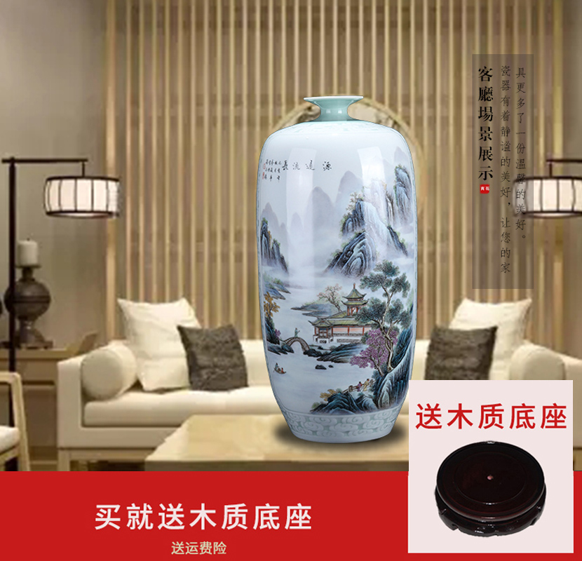 Jingdezhen porcelain has a long history in the Chinese hand - made vases, home sitting room rich ancient frame porcelain handicraft furnishing articles