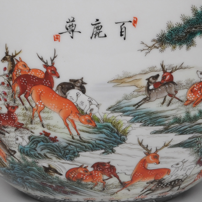 Jingdezhen ceramics hand - made pastel lohan cylinder home furnishing articles furnishing articles household act the role ofing is tasted creative living room