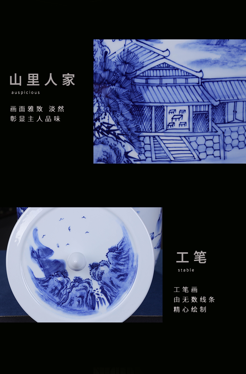 Jingdezhen ceramic storage tank Chinese ceramic pot home outfit receives meters pot dry can of China