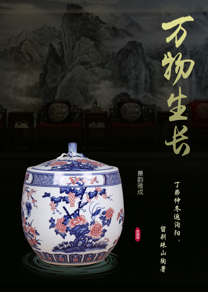 Jingdezhen blue and white youligong ceramic vase decoration restoring ancient ways furnishing articles of new Chinese style household porcelain decoration in the sitting room