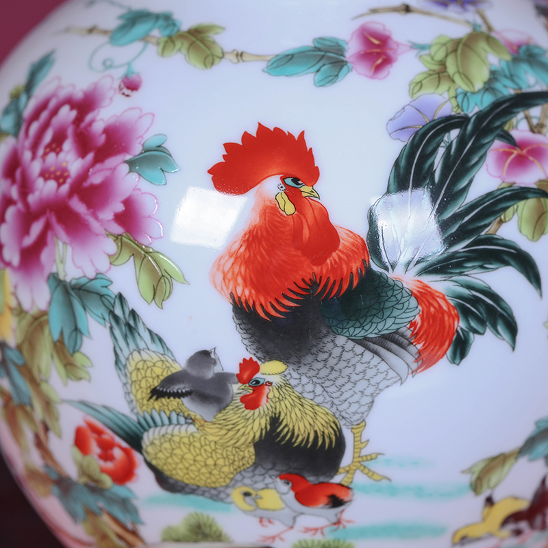 Jingdezhen ceramics powder enamel flower vase furnishing articles household decorates is contracted sitting room creative home vase