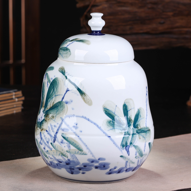 Jingdezhen ceramic POTS awake pu 'er tea caddy fixings large manual home box sealed storage tank