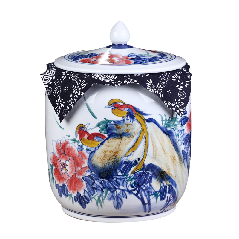 Jingdezhen ceramic POTS awake pu 'er tea pot of tea tea pot general box sealed storage tank is large