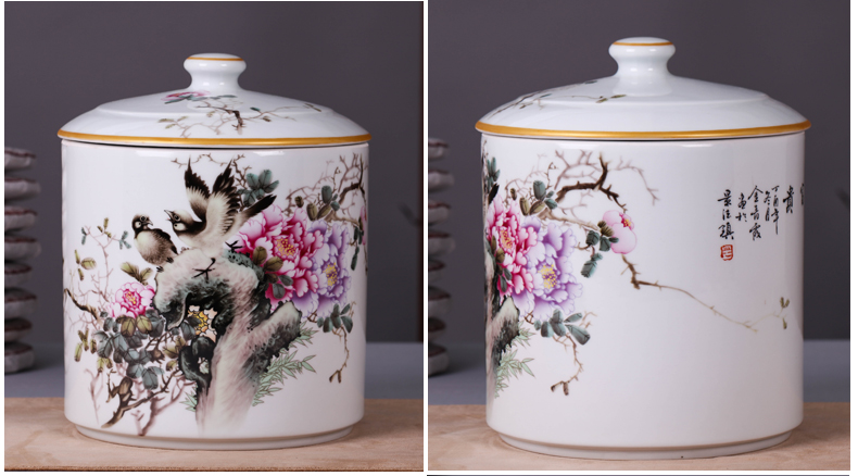 Jingdezhen ceramic blooming flowers storage tank is a large sitting room general storage POTS decorative porcelain furnishing articles