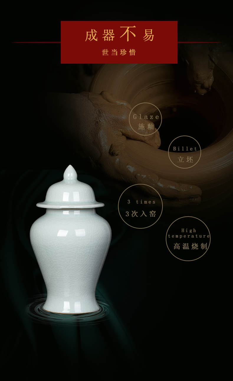 Jingdezhen ceramic crack glaze vase general household adornment furnishing articles of Chinese style living room porch craft porcelain