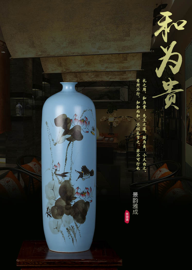 Jingdezhen ceramic checking porcelain vase TV ark, furnishing articles household act the role ofing is tasted, the sitting room porch TV ark, adornment