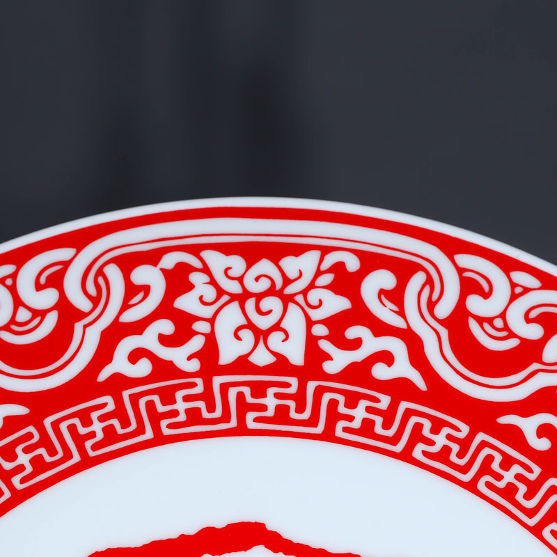 Jingdezhen ceramics handicraft plate frame decorative porcelain plate painting art adornment blue creative dishes