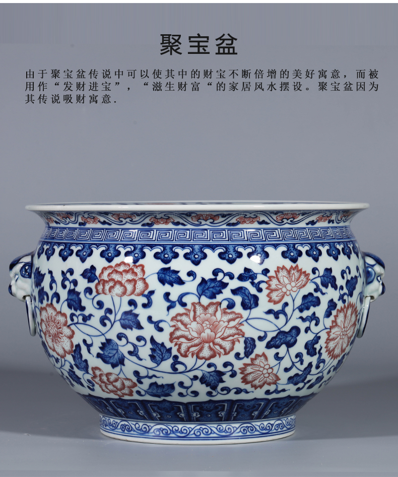 Jingdezhen ceramic cornucopia ears aquarium new Chinese style household adornment of blue and white porcelain vase furnishing articles to restore ancient ways