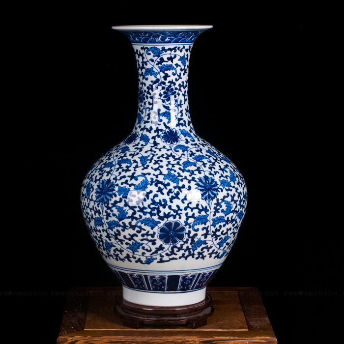 Jingdezhen ceramics flower implement vase furnishing articles archaize manual restoring ancient ways design of blue and white porcelain home sitting room adornment