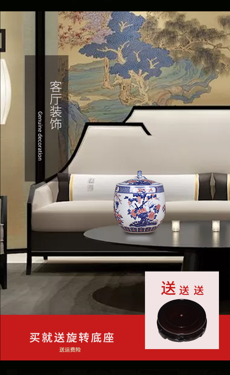 Jingdezhen blue and white youligong ceramic vase decoration restoring ancient ways furnishing articles of new Chinese style household porcelain decoration in the sitting room