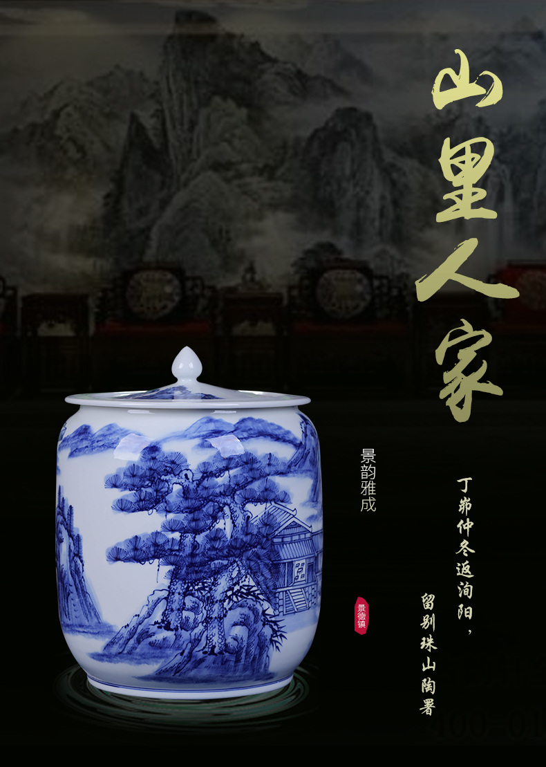 Jingdezhen ceramic storage tank Chinese ceramic pot home outfit receives meters pot dry can of China