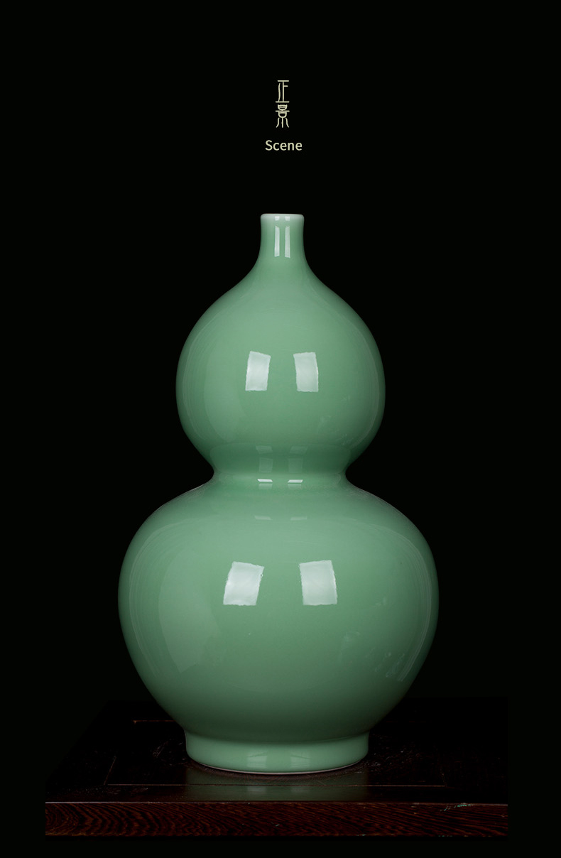 Jingdezhen ceramic new Chinese shadow celadon vase rich ancient frame a China flower adornment furnishing articles to the living room