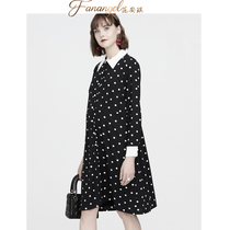 Pregnant women work professional clothes spring and autumn dresses pregnant women shirts spring and autumn long-sleeved polka dot skirt 2021 new