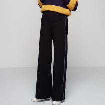 Pregnant Woman Straight Sleeve Broadlegged Pants Woman Autumn Winter Plus Suede Outside Wearing Long Pants Loose Large Code Pregnant Woman Toabs Casual Pants Spring Autumn