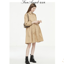 Pregnant woman coat spring and autumn thin outside wearing 2022 new fashion loose big code pregnant woman spring clothing professional shirt dress dress