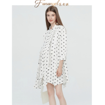 Large Code Gestational Womens Clothing Snow-spinning Shirts Pro Spring Summer Dress Han Edition Loose Pregnant Womens Spring Clothing Sweet Beauty Hymn Dress Polo Dot
