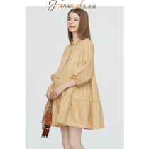 Pregnant Woman Shirt Spring Summer Dress Professional Dress Mid Dress Medium Long Version Loose doll Pregnant Woman Pure Cotton One-piece Dress summer