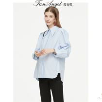 Pregnant woman to work professional dress shirt working blouse with loose large code gestation maternity dress shirt spring dress pure cotton blouse short