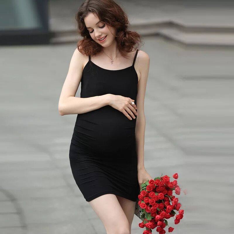 Pregnant women sleeveless vest summer 2020 new fashion mom pregnant modal suspender dress sundress medium and long version