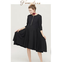 Pregnant womens work professional wear spring dress nursing wear spring skirt loose pregnant womens chiffon dress spring