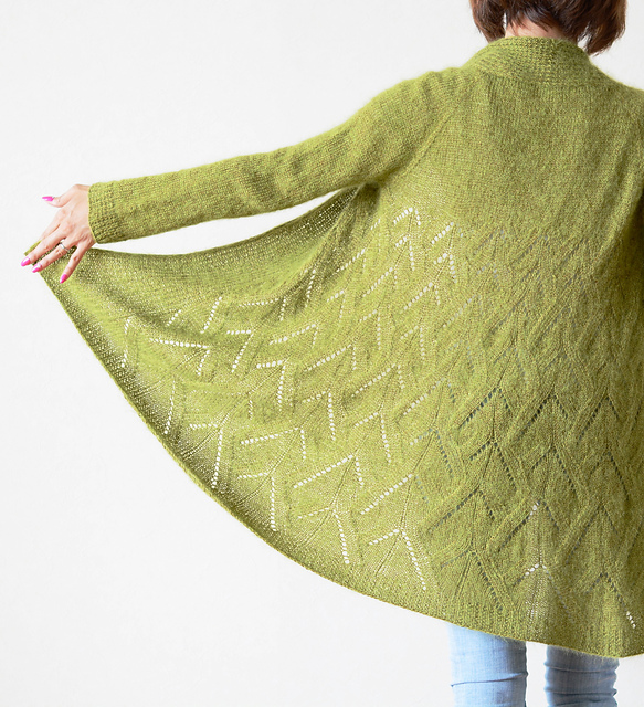 Breeze -- Cardigan stick knitting illustration -- take a picture please note the mailbox