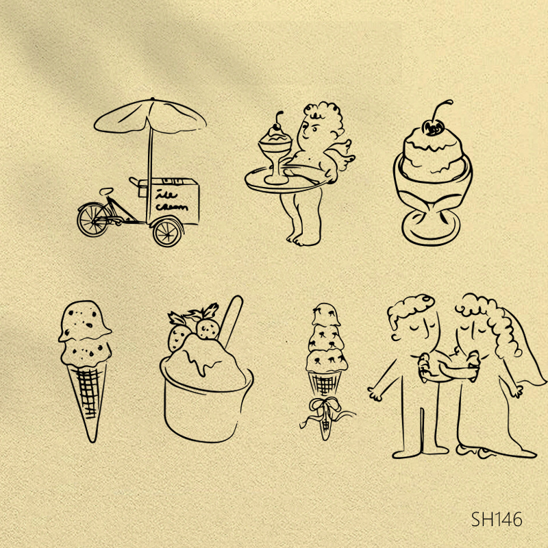 Ice Cream Illustration Hand-Drawn Menu List Wedding Invitation Outline Cherry Strawberry Cupid Hand-Drawn Material Image Ice Cream Illustration Hand-Drawn Menu List Wedding Invitation Outline Cherry Strawberry Cupid Hand-Drawn Material Image