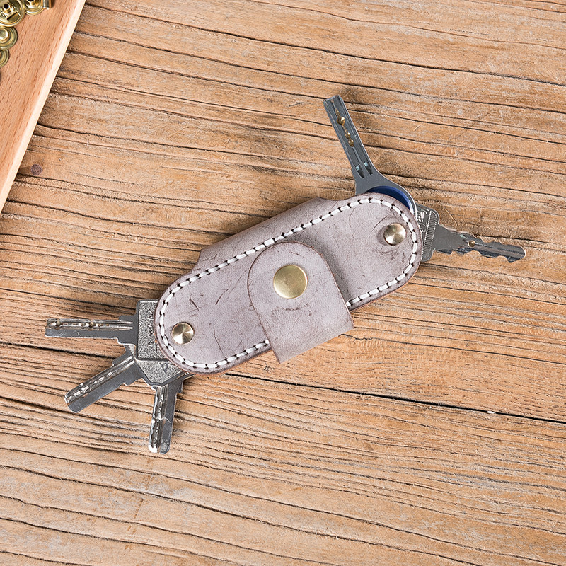 DIY Materials Bag Retro Mist Wax Leather Key Buttoned Head Layer Cow Leather Yourself Hand Stitches Support Lettering On Lettering