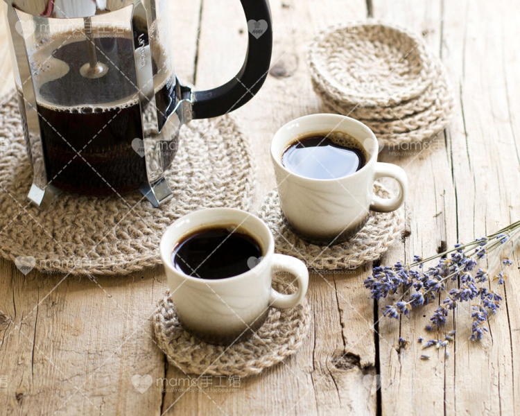 Finished Nordic handmade wool woven simple coaster Linen color coffee coaster Home decoration set